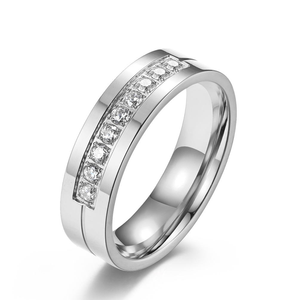 Steel colored diamond inlay