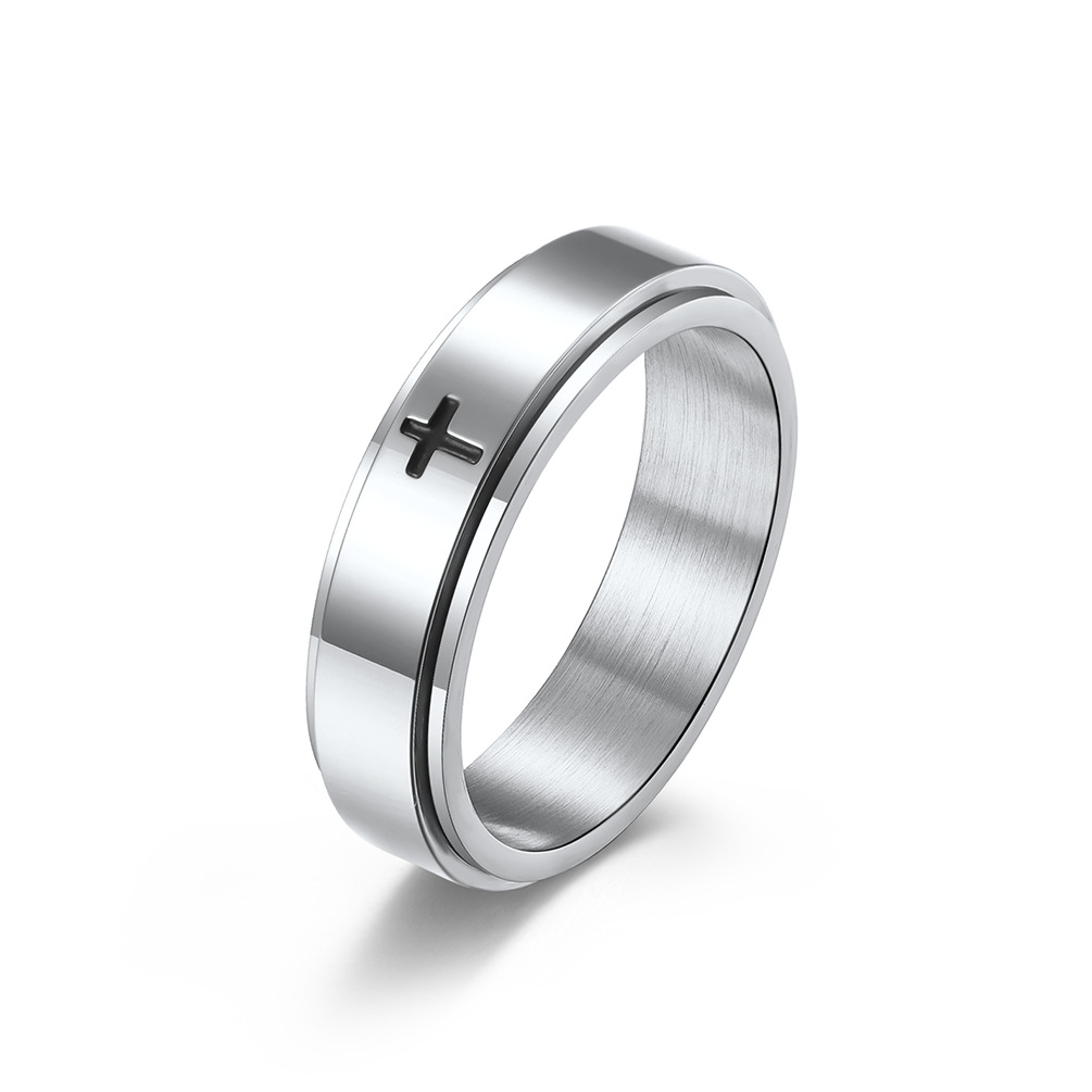 Rotating Cross Spinner Ring – Stainless Steel Anxiety Relief Fidget Band for Men &amp;amp;amp;amp;amp;amp;amp;amp;amp;amp; Women, Christian Symbol Wedding &amp;amp;amp;amp;amp;amp;amp;amp;amp;amp; Eng