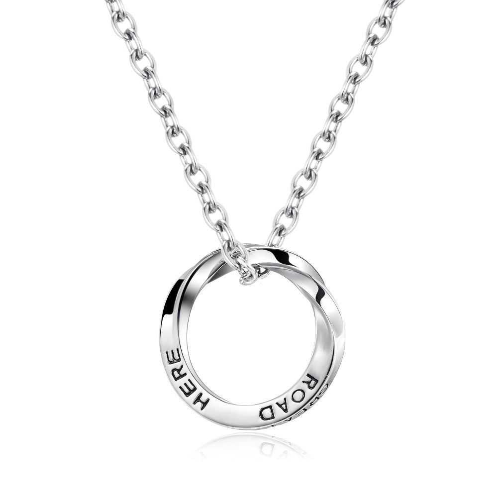 Mobius Ring Titanium Steel Necklace – Infinite Loop Geometric Pendant, Tarnish-Free Unisex Couple Jewelry for Men &amp;amp; Women