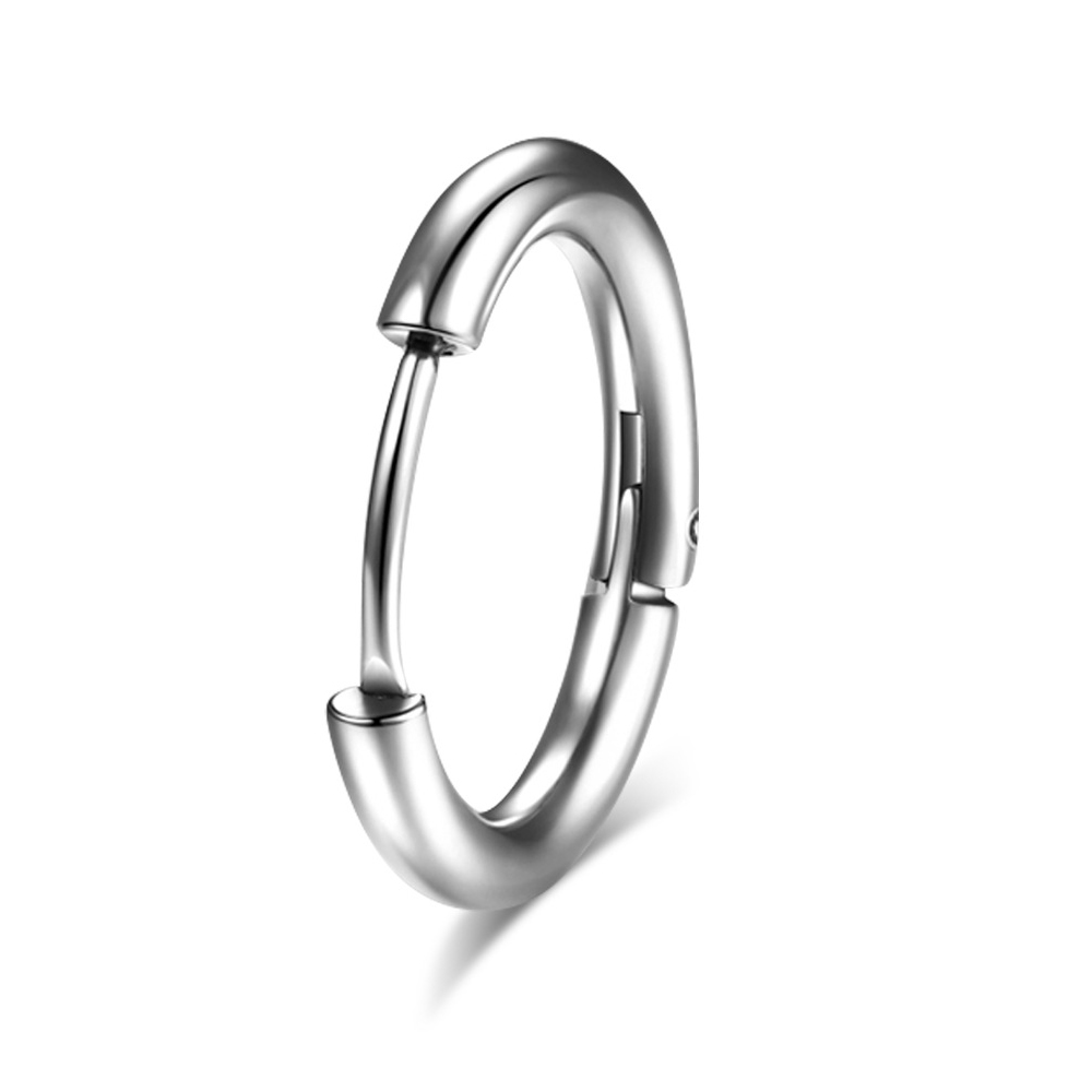 Unisex Titanium Steel Huggie Hoop Earrings – Minimalist Round Design, Tarnish-Free Hip Hop Ear Accessory for Men &amp; Women