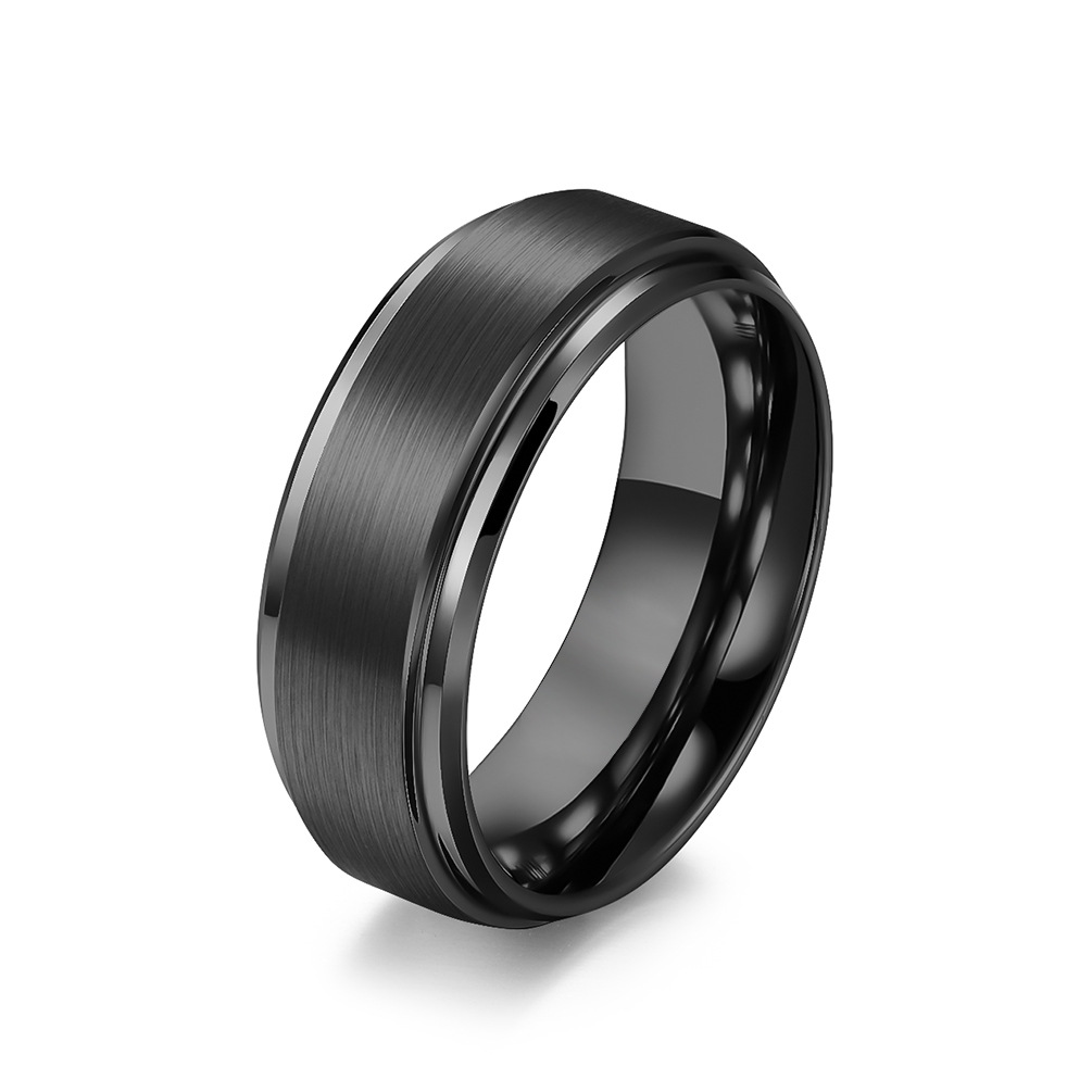 Black Matte Brushed Tungsten Carbide Ring – 6/8/10mm Men’s Band, Scratch-Resistant &amp; Hypoallergenic for Daily Wear or Wedding