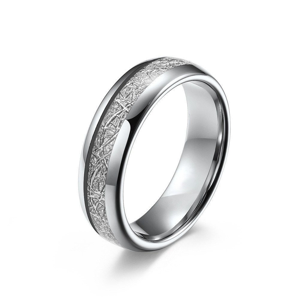 Unisex Tungsten Carbide Ring with Ice Silk Inlay – 4/6/8mm Band, Scratch-Resistant &amp;amp;amp; Hypoallergenic for Wedding or Daily Wear